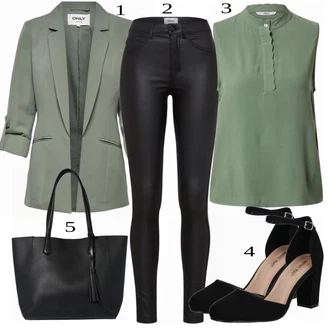 Outfity pro práci s Černá/Bílá Kalhoty Vinylový Legín/Skinny Kalhoty/Legíny Kožený Vzhled/Kožená Kalhoty/Kalhoty z Umělé Kůže/Kožený legíny Only "Business vzhled"