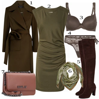 Jesenske Outfiti mit Zelena Obleka Kaffe "Elegantna jesenska oblačila"