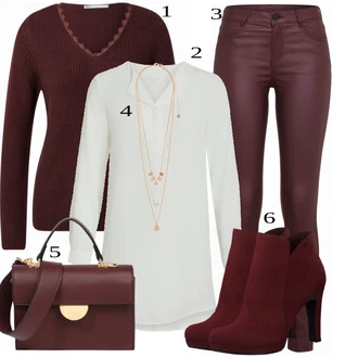 Elegantní Outfit s Šedá/Bílá/Fialová/Krémová Tunikové Tričko/Elegantní Tunika/Klasická tunika/Dlouhá Halenka Vila "Business vzhled"Look: Styl, Babydoll, Kancelář, Příliš oblečený, Nadrozměrné, Univerzitní, Elegantní