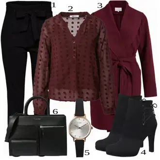 Outfit sa Crvena/Crna Bluza About You "Outfit za jesen"