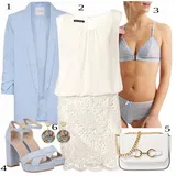 Krátké šaty s výstřihem na ramena outfity image