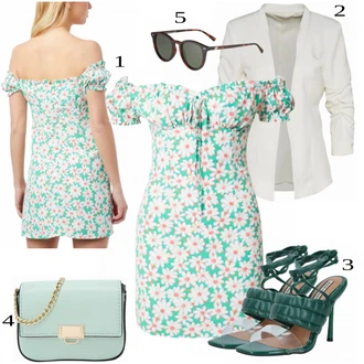 outfit mit Turkizna Čevlj Sandali river island "Tvoj cool outfit"