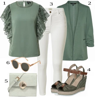 Outfit s Zelená Halenka a Tunika VERO MODA "Módní letní vzhled"