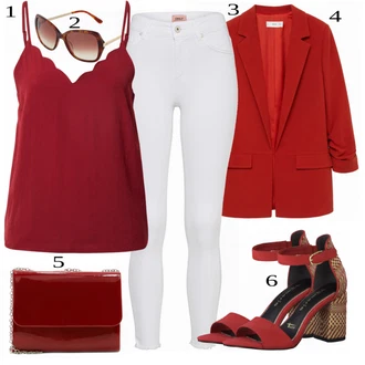 outfit mit Rdeča Visoka petka Tamaris "Tvoj udobni outfit"