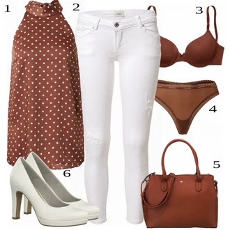 Outfit s Červená/Tmavě hnědá/Oranžová/Béžová/Vínová/Růžová Pánské boty ve velikosti 11/Vyztužený podprsenek/Push-Up Podprsenka/Měkká podprsenka/Podprsenka Bez Kostic/Podprsenka Balconette/Zmenšující Podprsenek/Podprsenka s kosticemi/Bezdrátová podprsenka Lascana "Praktický vzhled"