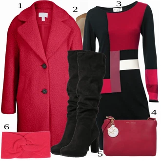 Outfity na zimu s Heine, Černá Šaty Heine "Elegantní Zimní Outfit"