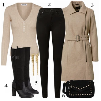 outfit mit Črna Škorenj S.Oliver "Zimska outfit"