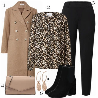 Podzim Outfit s Šedá/Béžová/Bílá Karierte Kalhoty/Flanelová Kalhoty/Zimní Kalhoty/Zimní legína Tom Tailor Denim "Elegantní Zimní Outfit"