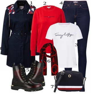 Outfit s Černá Kozačka Tommy Hilfiger "Ulice Styl Outfit"