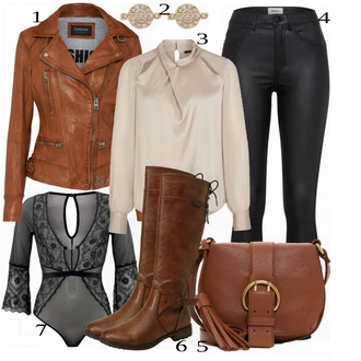 Outfit s Černá/Tmavě šedá/Zelená/Šedá/Fialová Krajkový set spodního prádla/Síťovaný body/Průhledný body PETITE FLEUR GOLD "Elegantní vzhled"