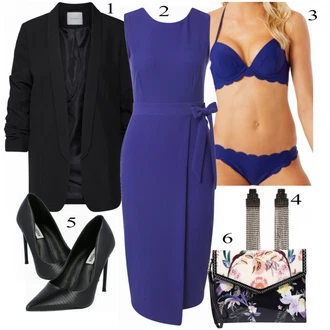 outfit mit Modra Dodatek Ted Baker "Eleganten videz"