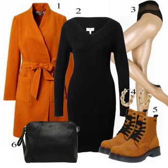 Outfit s Hnědá Kozačka Tom Tailor "Elegantní zimní outfit"