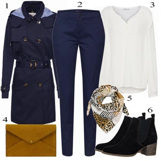 Outfit s Černá Trenčkot ESPRIT "Esprit Kabát"