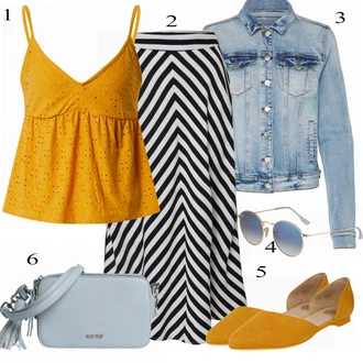 Outfit s Šedá Kabát/Podzimní bunda Vila "Jarní Outfit s barevnými prvky"