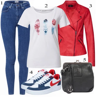 Sexy Outfit s Modrá/Tmavě modrá/Fialová Kožená bunda/Push up Džín/Kožené Boty/Džín s Nízkým Pasem/Džíny s Nízkým Sedem/High Waist Džínové Kalhoty Only "Jarní Outfit"Look: Styl, Ležérní, Egirl, Francouzské, Krásný, Bezešvé, Sexy