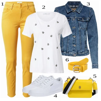 outfit mit Rumena Brax "Pomladna oblačila v barvah"
