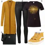 Outfiti z Rumeno Jopico image
