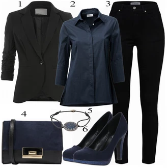 Outfit s Modrá Bota Na Podpatku About You "Módní"