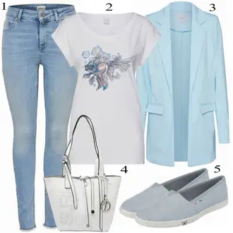 Ležérní outfity s Světle modrá/Modrá Džíny s Rozparkem/Girlfriend Džíny/Mom Jean/Džíny Culottes/Džín s Nízkým Pasem/High Waist Džínové Kalhoty/Vintage džíny/Push up Džín/Džíny s Nízkým Sedem/Dad Džíny Only "Módní"