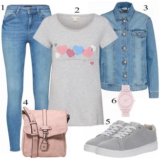 Outfit s Modrá Kožená bunda/Svetrová Vest Dlouhý svetr/Midi Kabát Pieces "Módní"