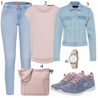 Čtvrtinový rukáv Outfit s Růžová Halenka Móda Pro Plnoštíhlou/Halenka a Tunika Tunika/Tričko & Top Móda Pro Plnoštíhlé Only "Módní"