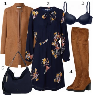 Outfit s Černá/Modrá/Tmavě modrá Pánské boty ve velikosti 11/Bezdrátová podprsenka/Multifunkční podprsenka/Kojící podprsenka/Zmenšující Podprsenek/Push-Up Podprsenka/Podprsenka Balconette/Podprsenka Bez Kostic/Podprsenka s kosticemi/Odlehčovací podprsenka/Vyztužený podprsenek/Měkká podprsenka Lascana "Outfit na podzim"