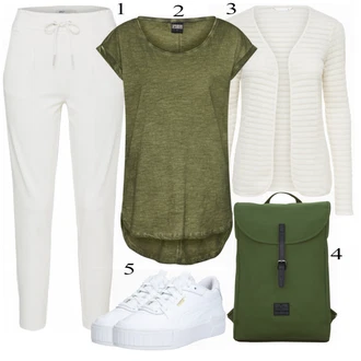 Mom Křest Outfit s Krémová/Bílá Móda Pro Plnoštíhlou Pletenina veľkej veľkosti Only "Ležérní Outfit"Look: Layered, Mom, Kancelář, Chytrý příležitostný, Univerzitní, Bar, Křest, Koncert, Biřmování, Chatky, Škola