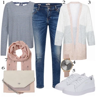 Outfit s Šedá Pletený Oděv Kardigan "Ležérní Outfit"