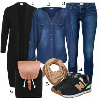 Outfit sa Crna Tenisica New Balance "Kežual Outfit"