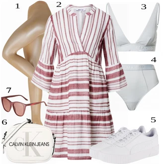 Den otců Outfit s Béžová Punčocháče Falke "Ležérní Outfit"Look: Den matek, Den otců, Den na pláži