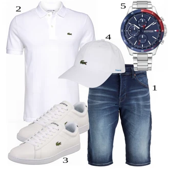 outfit mit Bela Polo majica Lacoste "Priložnostna oblačila"