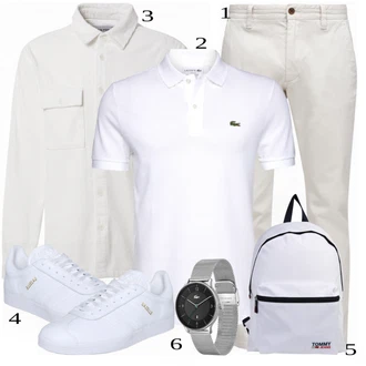 outfit mit Bela Polo majica Lacoste "Priložnostna oblačila"