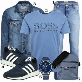 outfit mit Turkizna Denim Jakna "Priložnostna oblačila"