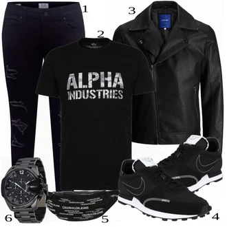 outfit mit Črna Srajca Alpha Industries "Priložnostna oblačila"
