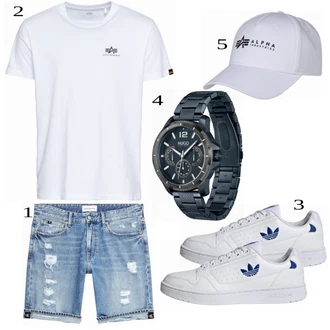 outfit mit Bela Casual Majica Alpha Industries, Siva Klobuček Alpha Industries "Priložnostna oblačila"