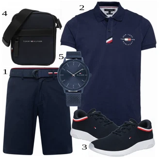outfit mit Modra Športni nahrbtnik Tommy Hilfiger "Priložnostna oblačila"