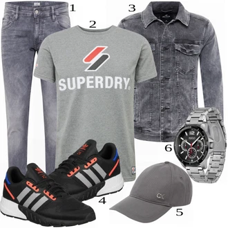 outfit mit Siva Majica Superdry "Priložnostna oblačila"