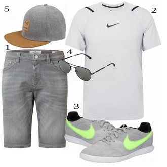 Poletne Outfiti mit Siva Casual Majica Nike, Siva Športni copat Nike "Priložnostna oblačila"
