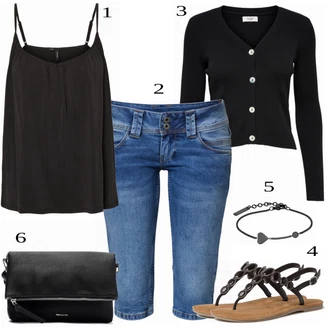 outfit mit Črna Top VERO MODA "Oblačila za ulico"