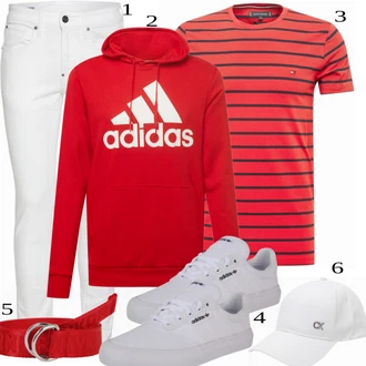 outfit mit Rdeča Srajca Adidas Performance "Priložnostna oblačila"