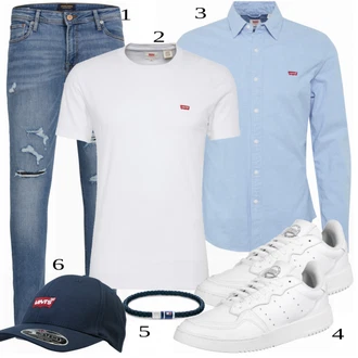 outfit mit Siva/Bela Superga Adidas Originals "Priložnostna oblačila"