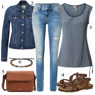 Vintage outfity Džínovina s Modrá/Světle modrá/Tmavě modrá Tom Tailor Denim, Tyrkysový Džíny/Zvonová Kalhoty/Dlouhá tylová sukně/Dlouhý Zimní Kabát/Dlouhé Kardigany LTB "Lehký outfit"