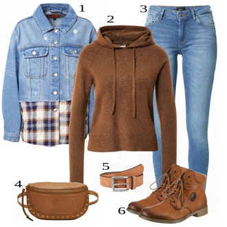 Outfit s Červená Pletený Oděv Noisy may "Ulice Styl Outfit"