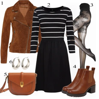 Italský Outfit s Šedá/Hnědá/Khaki/Béžová Bunda s Bočním Zipem/Kožené Bund Kožená vintage bunda/Bunda z Umělé Kůže/Motorkářské Bund/Kožené Bund/Motorkářská bunda Freaky Nation "Jarní Outfit"Look: Emo, Italský, Western, 80tá léta