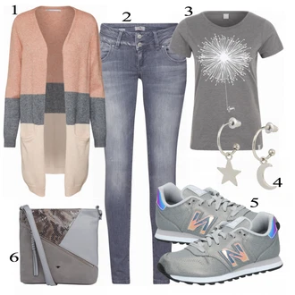 Outfit s Šedá Teniska New Balance "Jarní Outfit"