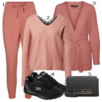 outfit mit Roza/Bež VERO MODA "Oblačila za pomlad za ženske"