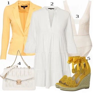 outfit mit Rumena Čevlj Sandali Tamaris "Tvoj cool outfit"