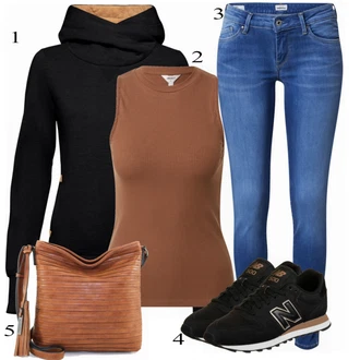 Outfit s Černá Teniska New Balance "Módní letní vzhled"