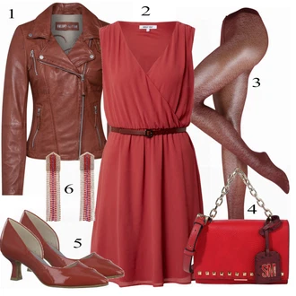 outfit mit Rdeča Usnjena Jakna Freaky Nation "Tvoj cool outfit"