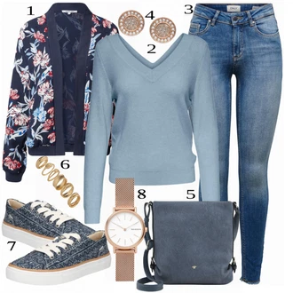 Outfit s Šedá Dlouhý Zimní Kabát/Taška/Dlouhé Šaty/Doplňek/Dlouhá tylová sukně Tom Tailor "Barevný jarní outfit"